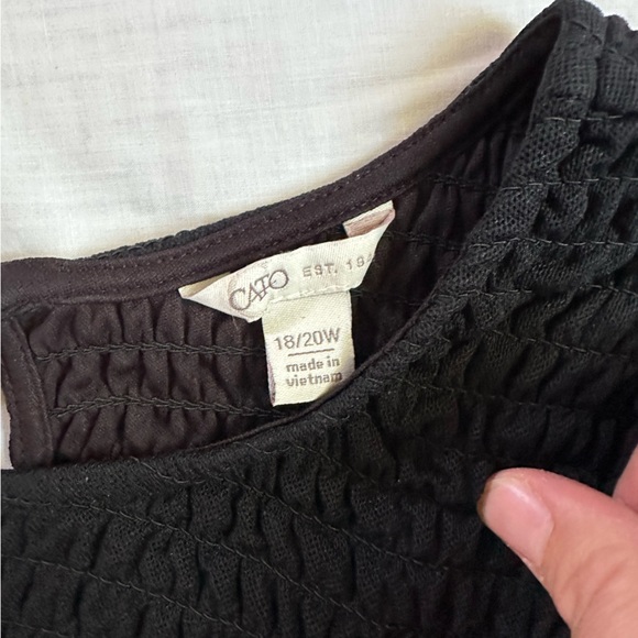 Cato Black Mesh Drop Waist Dress Smocked Sheer Special Occasion Party - Picture 2 of 7